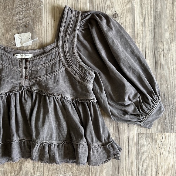 NWT Free People We The Free Grey Top. - Picture 6 of 8